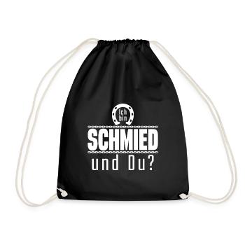Ich bin Schmied Nachname Beruf Schlosser - Turnbeutel - Schwarz - Vorne