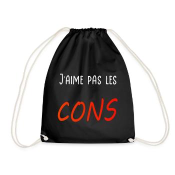 J’aime pas les cons - Sac de sport léger - noir - Devant