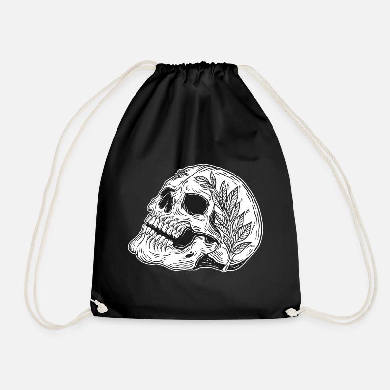 Schädel Skull Horror Skelett Halloween Metall - Turnbeutel - Schwarz