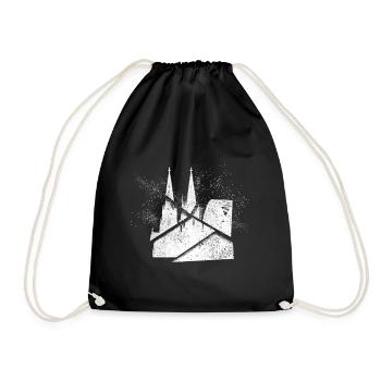 Cathédrale de Cologne Allemagne Ville Skyline Grunge Splash - Sac de sport léger - noir - Devant