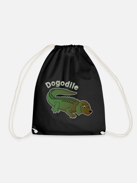 Dogodile Hundekrokodil Design - Turnbeutel - Schwarz