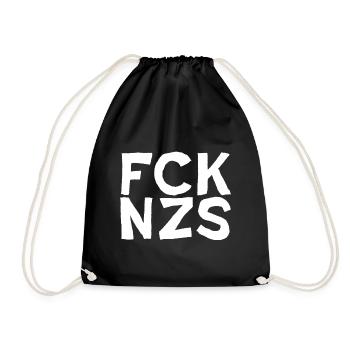 FCK NZS Antifa Text Design FCKNZS - Drawstring Bag - black - Front