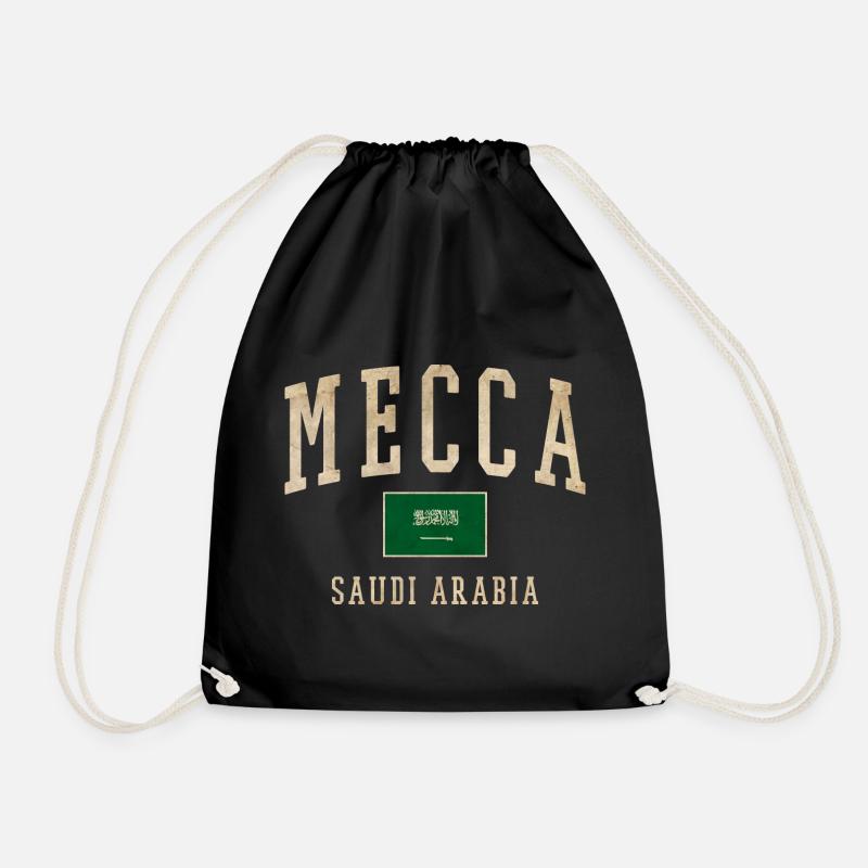 Mecca Saudisches Retro-Emblem - Turnbeutel - Schwarz