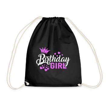 Anniversaire Fille Idée cadeau Anniversaire - Sac de sport léger - noir - Devant