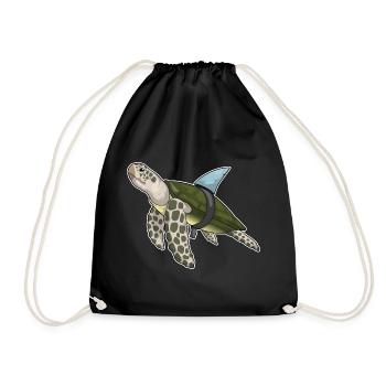 Aileron de requin tortue - Sac de sport léger - noir - Devant