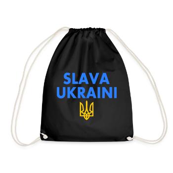 Slava ukraini - Drawstring Bag - black - Front