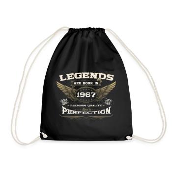 56th birthday legend born 1967 gift man - Drawstring Bag - black - Front