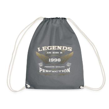 25th birthday legend born 1998 gift man - Drawstring Bag - grey - Front