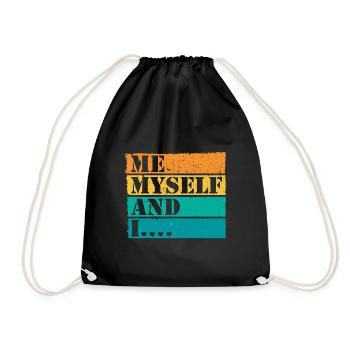 Moi moi-même et moi Retro Quote Statement - Sac de sport léger - noir - Devant