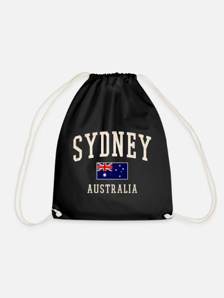 Sydney Australia Vintage - Drawstring Bag - black