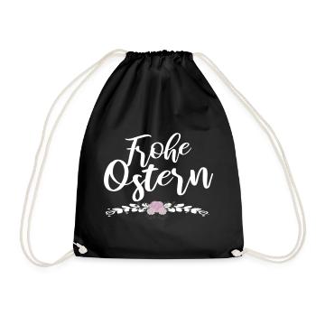 frohe Ostern - Turnbeutel - Schwarz - Vorne