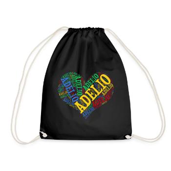 Adelio t-shirt t-shirt nuage de mots idée cadeau - Sac de sport léger - noir - Devant