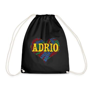 t-shirt Adrio word cloud coeur t-shirt cadeau - Sac de sport léger - noir - Devant