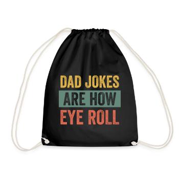 Humorvolles Design für Papa mit Riesenauge - Turnbeutel - Schwarz - Vorne