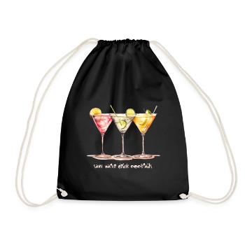 Funny saying: Save water - Drink cocktails - Drawstring Bag - black - Front