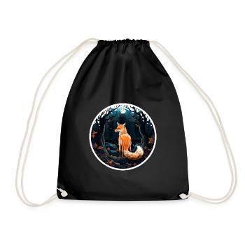 Pack animals: foxes, foxes, forest dwellers, forest animals - Drawstring Bag - black - Front