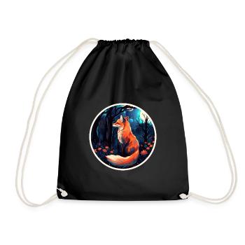 Pack animals: foxes, foxes, forest dwellers, forest animals - Drawstring Bag - black - Front