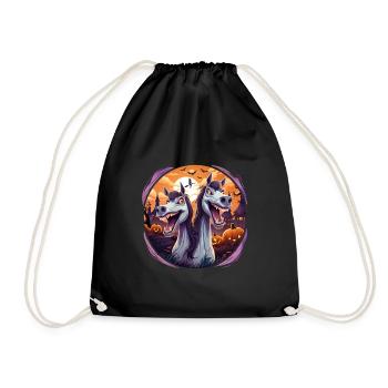 Drôles de chevaux d’Halloween fous - Sac de sport léger - noir - Devant