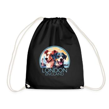 Londres Angleterre Chiens mignons Amoureux des chiens - Sac de sport léger - noir - Devant