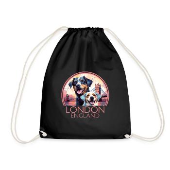 Londres Angleterre Chiens mignons Amoureux des chiens - Sac de sport léger - noir - Devant