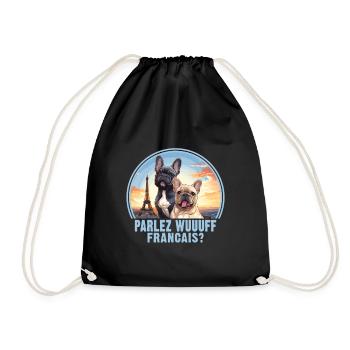 France Paris Chiens mignons Amoureux des chiens - Sac de sport léger - noir - Devant