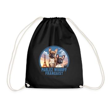 France Paris Chiens mignons Amoureux des chiens - Sac de sport léger - noir - Devant