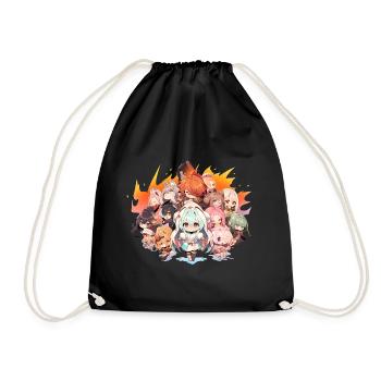 Manga Hero Girls Awesome Creatures Comic Fantasy - Drawstring Bag - black - Front