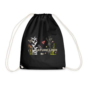 Nature Love Wiese mit Insekten - Turnbeutel - Schwarz - Vorne