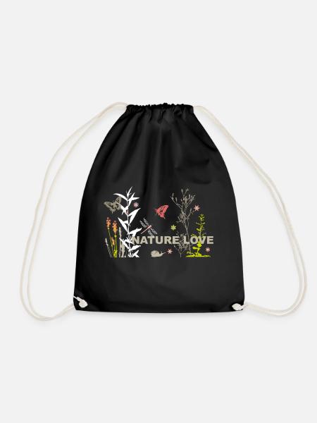 Nature Love Wiese mit Insekten - Turnbeutel - Schwarz