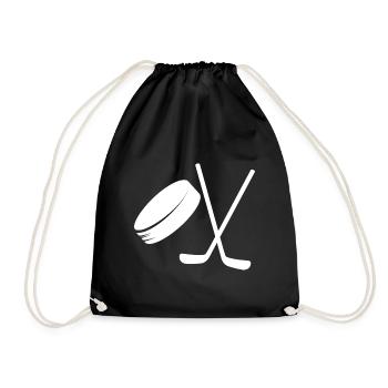 Sports d’hiver de hockey sur glace avec bâton et rondelle - Sac de sport léger - noir - Devant