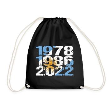 Argentinien 1978, 1986, 2022 - Turnbeutel - Schwarz - Vorne