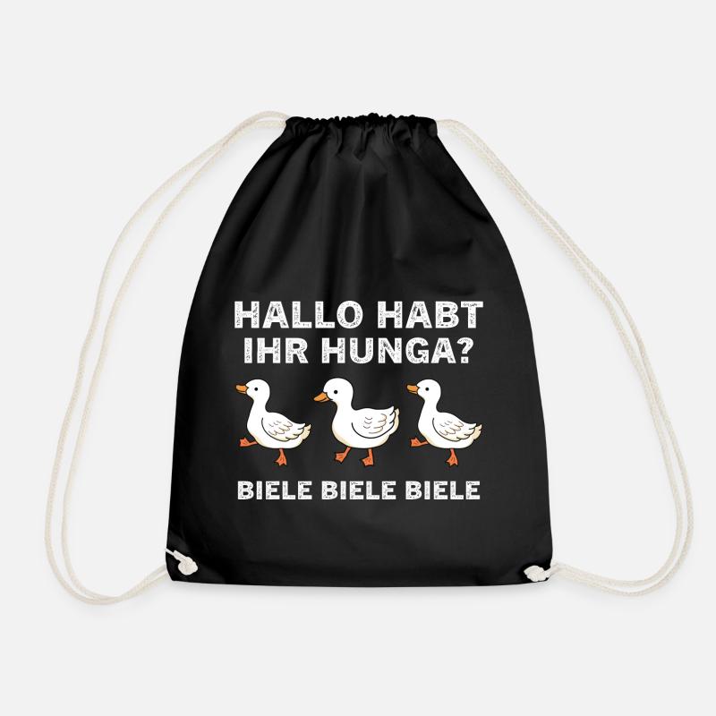 Hallo Habt Ihr Hunga? Biele Biele Biele Meme - Turnbeutel - Schwarz