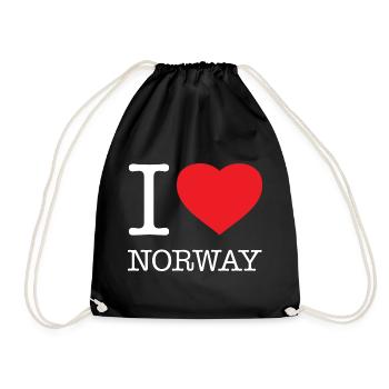 I LOVE NORWAY Norwegen - Drawstring Bag - black - Front