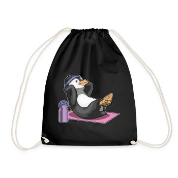 Penguin Abdominal Training Bodybuilding - Drawstring Bag - black - Front