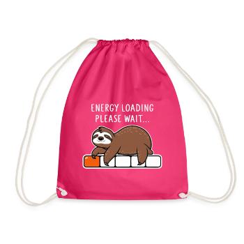 Faultier Energy Loading Please Wait - Turnbeutel - Fuchsia - Vorne