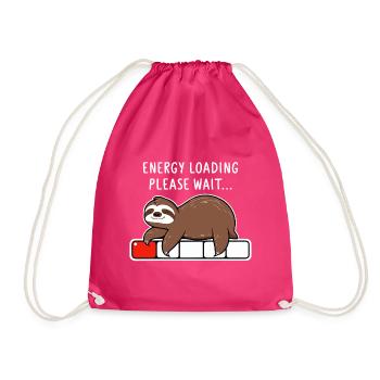 Faultier Energy Loading Please Wait - Turnbeutel - Fuchsia - Vorne