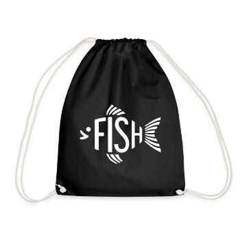 Os de poisson, squelette, pêche à chevrons - Sac de sport léger - noir - Devant