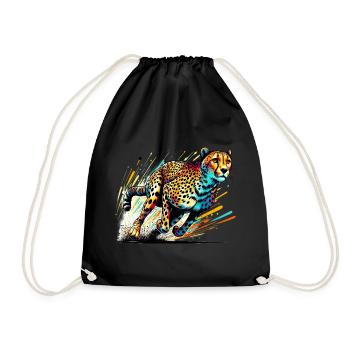 Cheetah - Drawstring Bag - black - Front