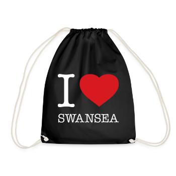 I LOVE SWANSEA - Drawstring Bag - black - Front