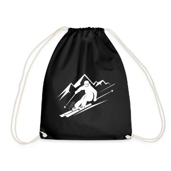 Skiurlaub Skifahrer Skifahren Wintersport - Turnbeutel - Schwarz - Vorne