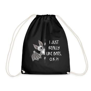I Just Really Like Bats I Fledermaus Flughund - Turnbeutel - Schwarz - Vorne
