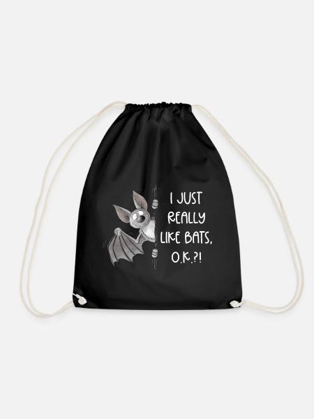 I Just Really Like Bats I Fledermaus Flughund - Turnbeutel - Schwarz