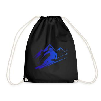 Skiers Ski Winter Winter Holiday Winter sports - Drawstring Bag - black - Front