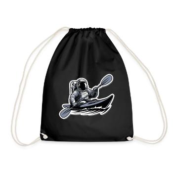 Kayak Astronaut Adventure Outdoor - Drawstring Bag - black - Front