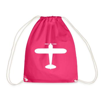 Airplane Propeller Plane Flying - Drawstring Bag - fuchsia - Front