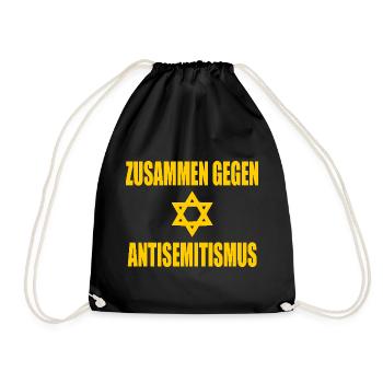 zusammen gegen antisemitismus - Turnbeutel - Schwarz - Vorne