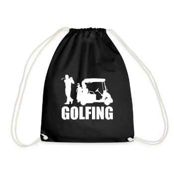 Golfing Golf Spruch Golfspieler - Turnbeutel - Schwarz - Vorne