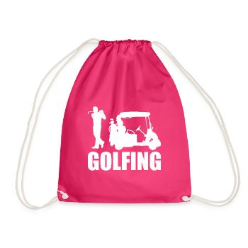 Golfing Golf Spruch Golfspieler - Turnbeutel - Fuchsia - Vorne