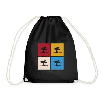 Skiers Ski Winter Winter Holiday Winter sports - Drawstring Bag - black - Front