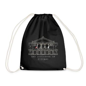 Chicago, Art Museum Art Institute, USA Drawing - Drawstring Bag - black - Front
